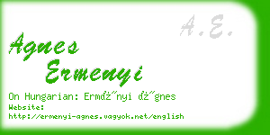 agnes ermenyi business card